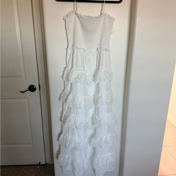 Vici White Ruffled Maxi Dress - Picture 4 of 4